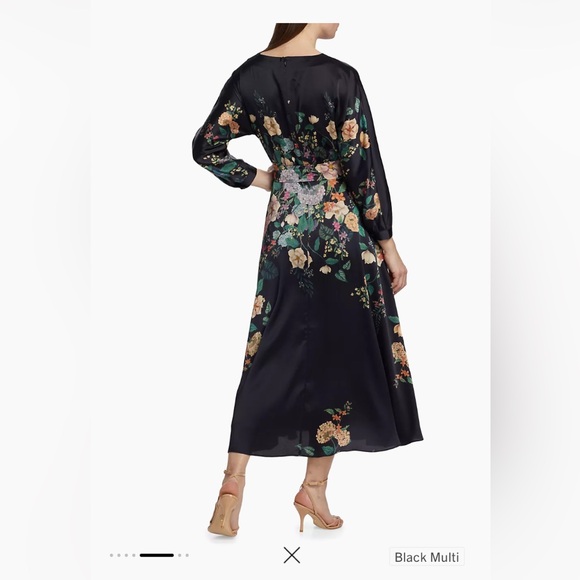 Teri Jon Floral Maxi Dress with Sleeves Size 10 - Picture 5 of 8